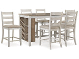 Skempton Two-tone Counter Height Dining Table and 6 Barstools - Ornate Home