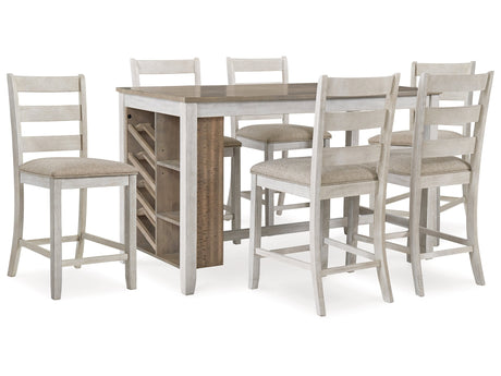 Skempton Two-tone Counter Height Dining Table and 6 Barstools - Ornate Home