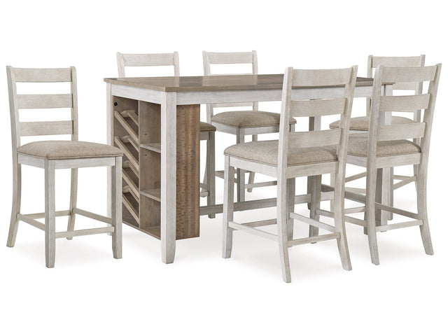 Skempton Two-tone Counter Height Dining Table and 6 Barstools - Ornate Home