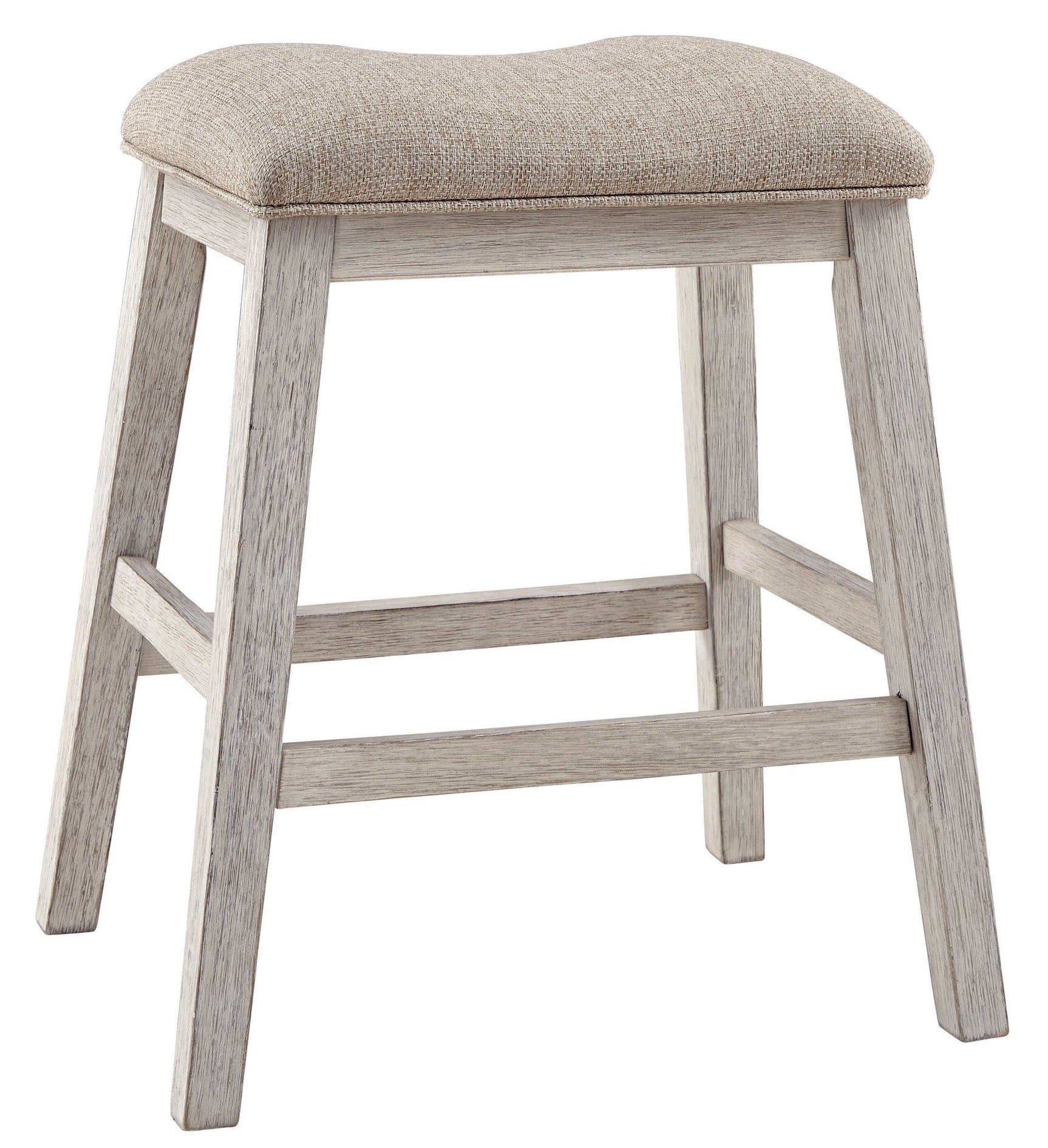 Skempton White/Light Brown Counter Height Bar Stool (Set of 2) (Online Special Price) - Ornate Home