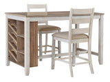 Skempton White/Light Brown Counter Height Dining Room Set / 3pc (Online Special Price) - Ornate Home