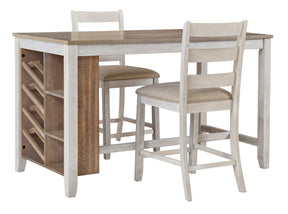 Skempton White/Light Brown Counter Height Dining Room Set / 3pc (Online Special Price) - Ornate Home