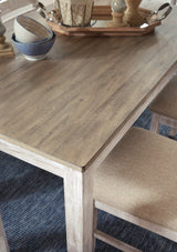 Skempton White/Light Brown Counter Height Dining Table and 2 Barstools (Online Special Price) - Ornate Home