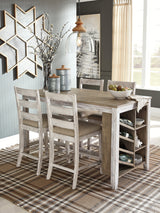 Skempton White/Light Brown Counter Height Dining Table w/ Storage (Online Special Price) - Ornate Home