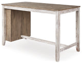 Skempton White/Light Brown Counter Height Dining Table w/ Storage (Online Special Price) - Ornate Home