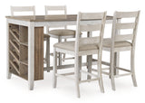 Skempton White/Light Brown Counter Height Dining Table w/ Storage (Online Special Price) - Ornate Home
