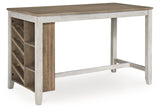 Skempton White/Light Brown Counter Height Dining Table w/ Storage (Online Special Price) - Ornate Home