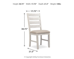 Skempton White/Light Brown Dining Table, 4 Chairs, and Bench - Ornate Home