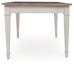 Skempton White/Light Brown Dining Table and 4 Chairs - Ornate Home
