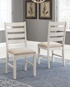 Skempton White/Light Brown Dining Table and 4 Chairs - Ornate Home