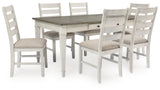 Skempton White/Light Brown Dining Table and 6 Chairs - Ornate Home