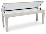 Skempton White/Light Brown Storage Bench (Online Special Price) - Ornate Home