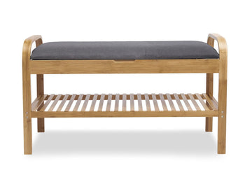 Skipper Natural/Gray Shoe Storage Bench - Ornate Home