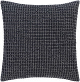 Skipperville Textured Black Woven Square Throw Pillow - Ornate Home