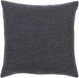 Skipperville Textured Black Woven Square Throw Pillow - Ornate Home