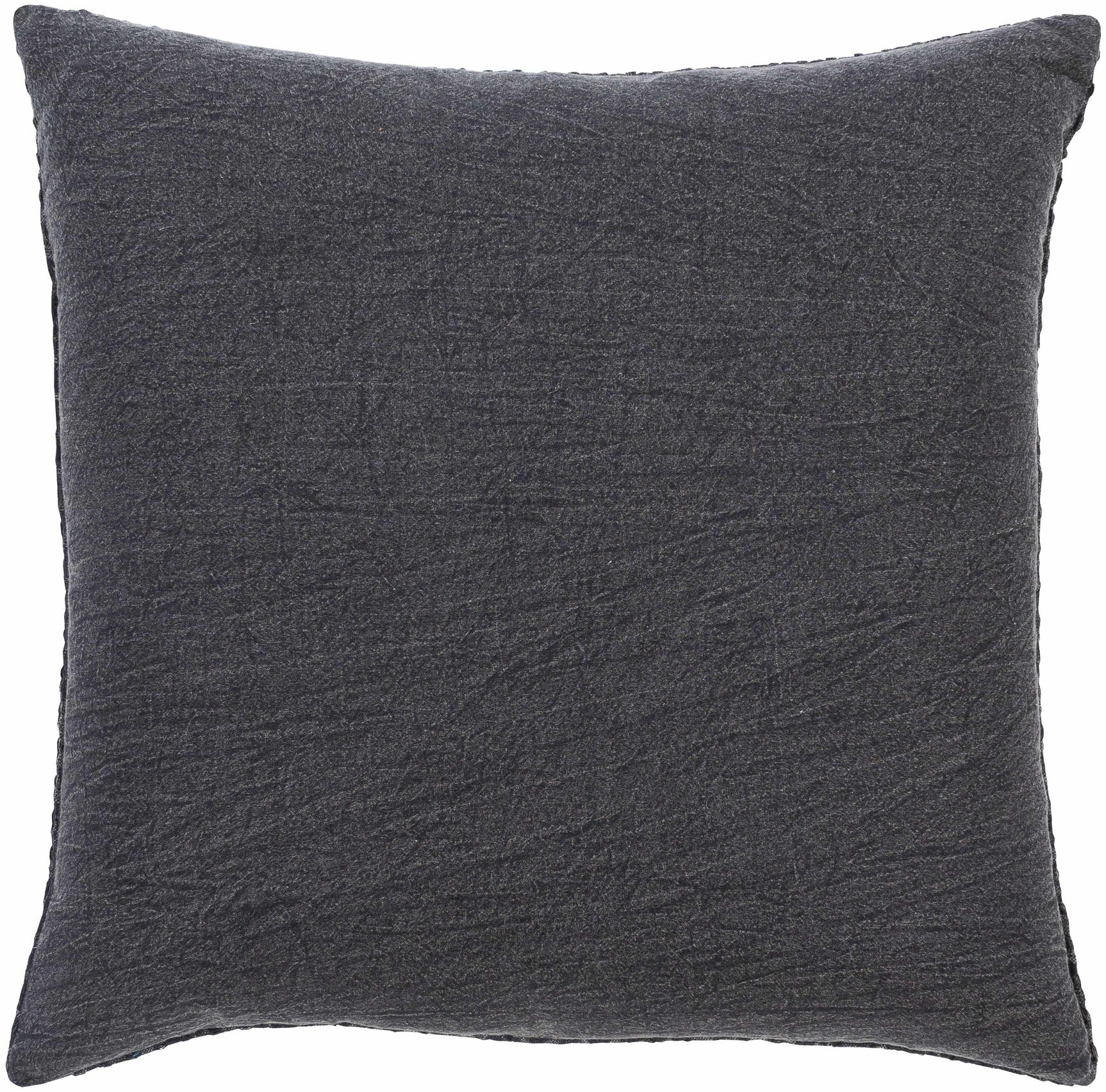 Skipperville Textured Black Woven Square Throw Pillow - Ornate Home