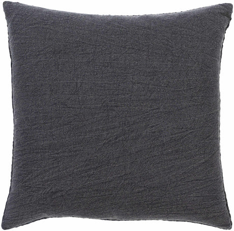 Skipperville Textured Black Woven Square Throw Pillow - Ornate Home