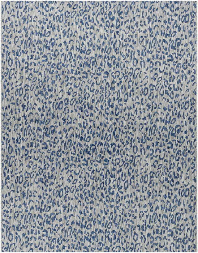 Skipsea Blue Leopard Performance Outdoor Rug - Ornate Home
