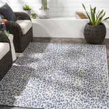Skipsea Blue Leopard Performance Outdoor Rug - Ornate Home