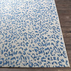 Skipsea Blue Leopard Performance Outdoor Rug - Ornate Home
