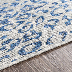 Skipsea Blue Leopard Performance Outdoor Rug - Ornate Home