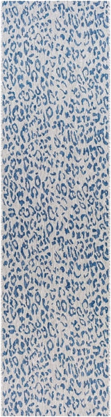 Skipsea Blue Leopard Performance Outdoor Rug - Ornate Home
