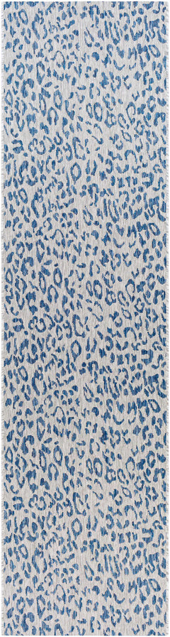 Skipsea Blue Leopard Performance Outdoor Rug - Ornate Home