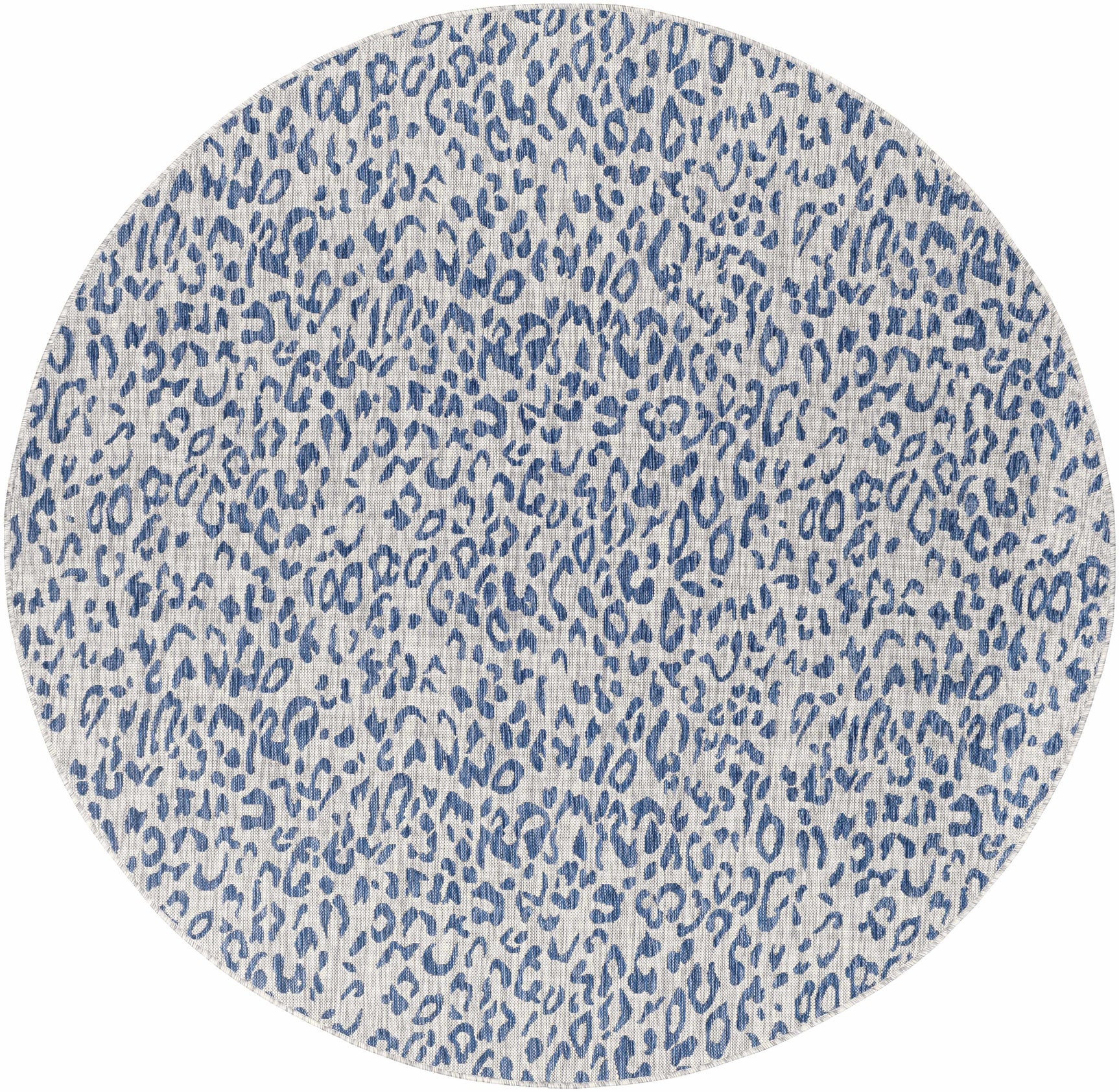 Skipsea Blue Leopard Performance Outdoor Rug - Ornate Home