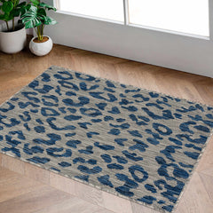 Skipsea Blue Leopard Performance Outdoor Rug - Ornate Home