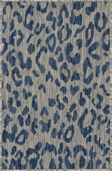 Skipsea Blue Leopard Performance Outdoor Rug - Ornate Home