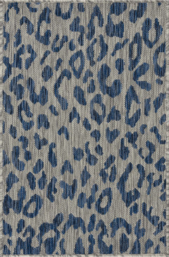Skipsea Blue Leopard Performance Outdoor Rug - Ornate Home