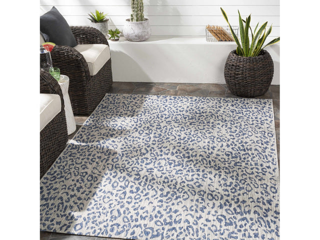 Skipsea Blue Leopard Performance Rug - Ornate Home