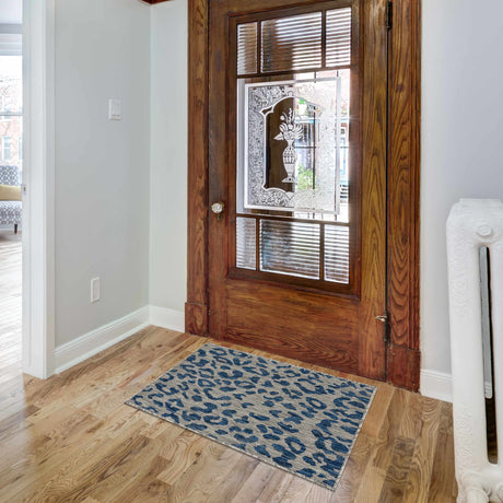 Skipsea Blue Leopard Performance Rug - Ornate Home