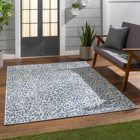 Skipsea Blue Leopard Performance Rug - Ornate Home