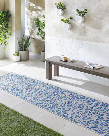 Skipsea Blue Leopard Performance Rug - Ornate Home