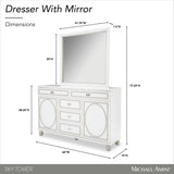 Sky Tower Cloud White Dresser with Mirror - Ornate Home