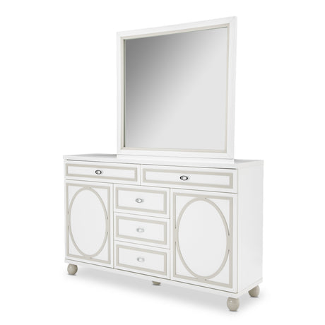 Sky Tower Cloud White Dresser with Mirror - Ornate Home
