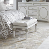 Sky Tower Cloud White/Ice Bedside Bench - Ornate Home