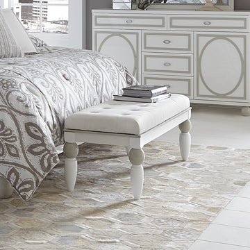 Sky Tower Cloud White/Ice Bedside Bench - Ornate Home