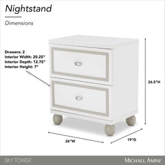 Sky Tower Cloud White Nightstand - Ornate Home