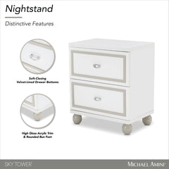 Sky Tower Cloud White Nightstand - Ornate Home