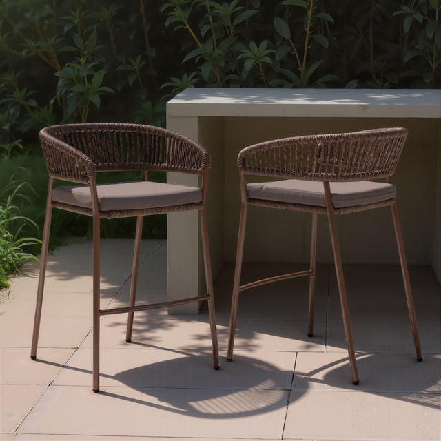 Skye Brown Barstool (Set of 2) - Ornate Home