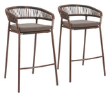 Skye Brown Barstool (Set of 2) - Ornate Home