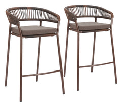 Skye Brown Barstool (Set of 2) - Ornate Home