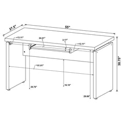 Skylar Cappuccino Computer Desk w/ Keyboard Drawer - Ornate Home