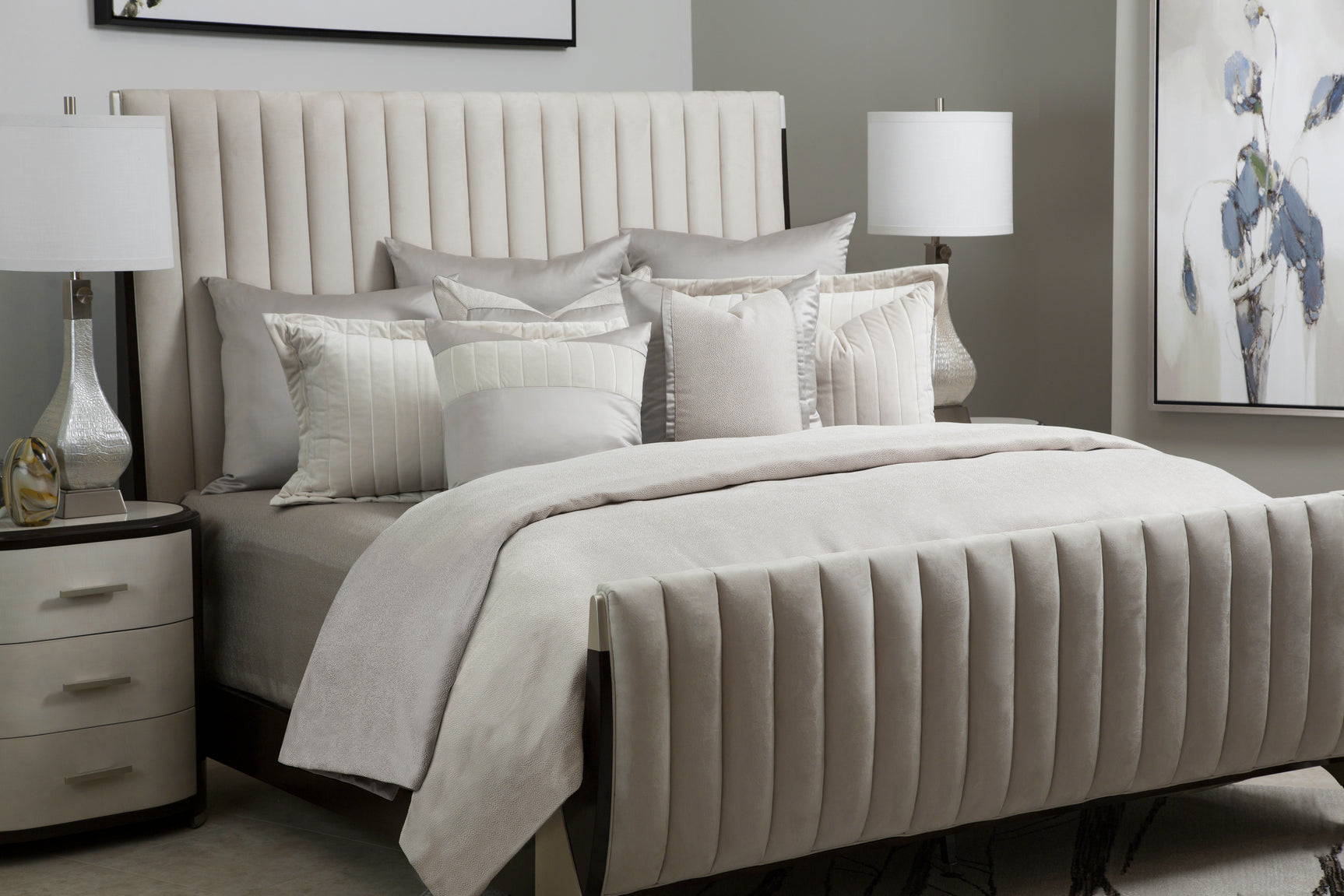 Skylar Champagne Comforter Set - Ornate Home