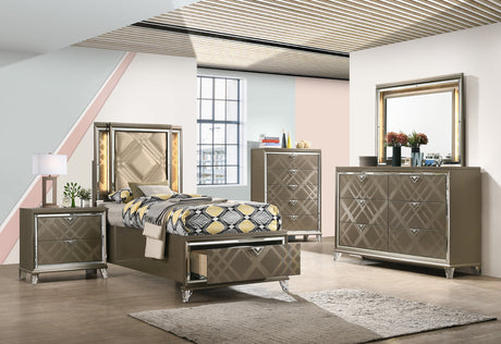 Skylar Dark Champagne Nightstand - Ornate Home