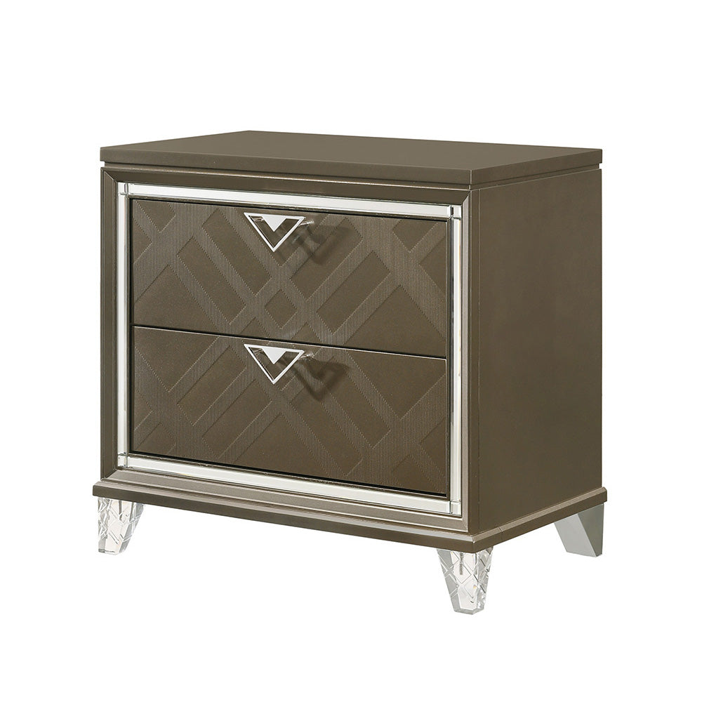 Skylar Dark Champagne Nightstand - Ornate Home
