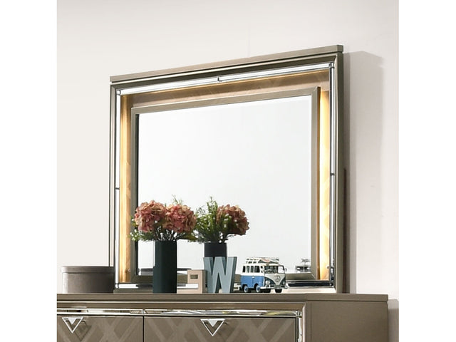 Skylar LED & Dark Champagne Mirror w/LED - Ornate Home