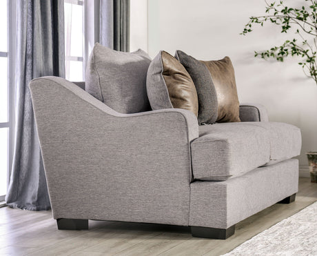 Skyline Light Gray/Brown Loveseat - Ornate Home